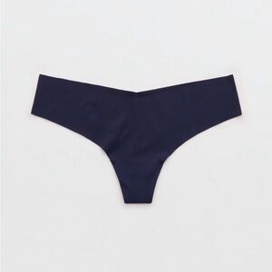 Aerie Smoothez Navy Thong Panties No Show Seamless Size Small